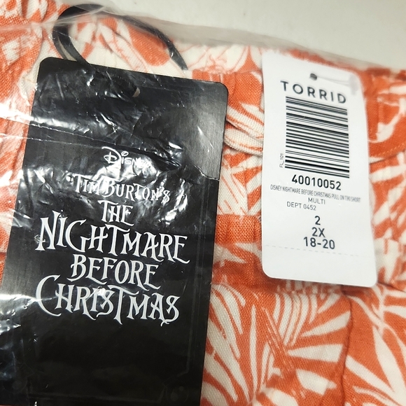 ❤️NWT VINTAGE TORRID SHORTS - NIGHTMARE BEFORE CHRISTMAS TIKI HAWAIIAN PLUS SIZE - Picture 7 of 14